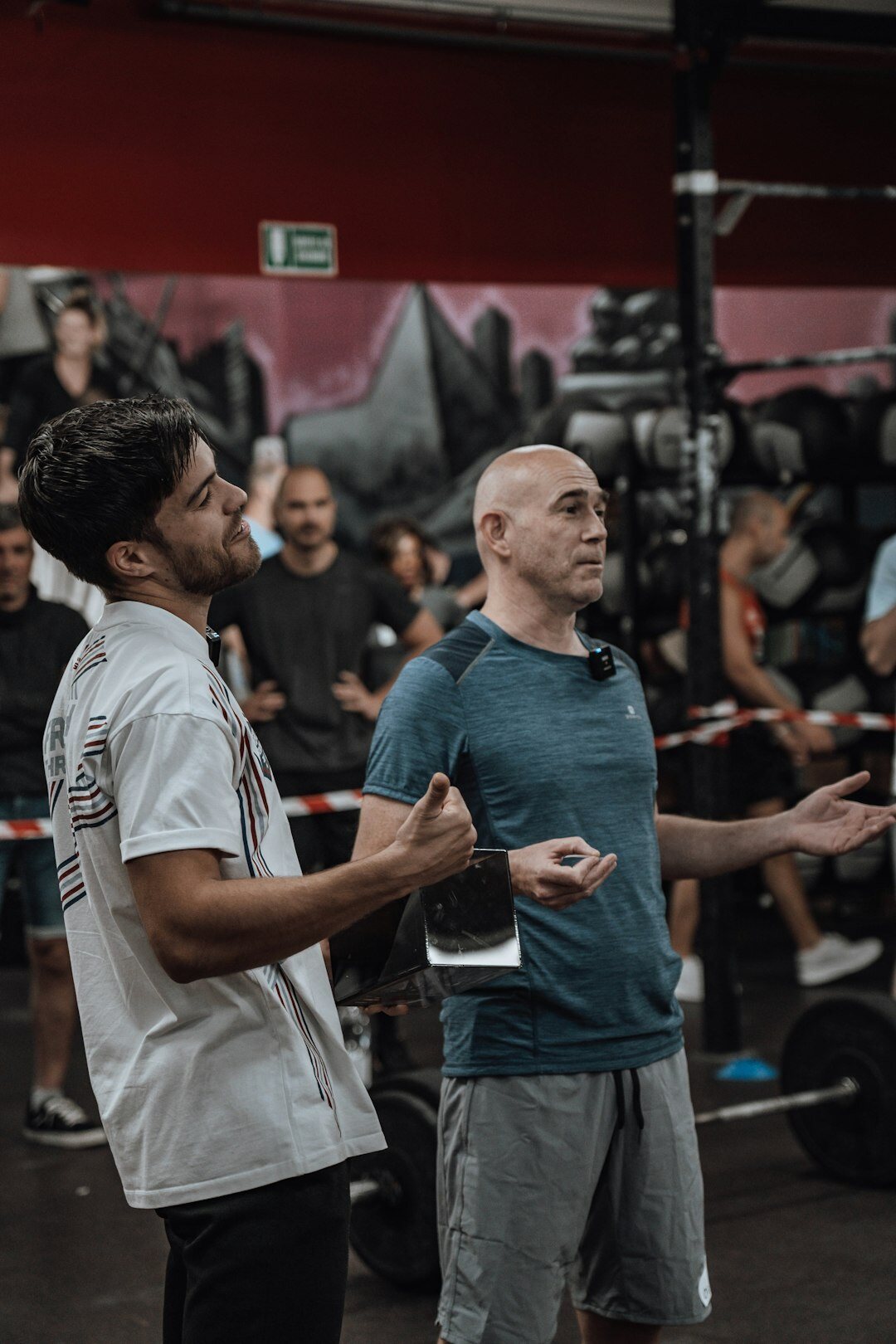 Trainer demonstrating interview technique to a student
